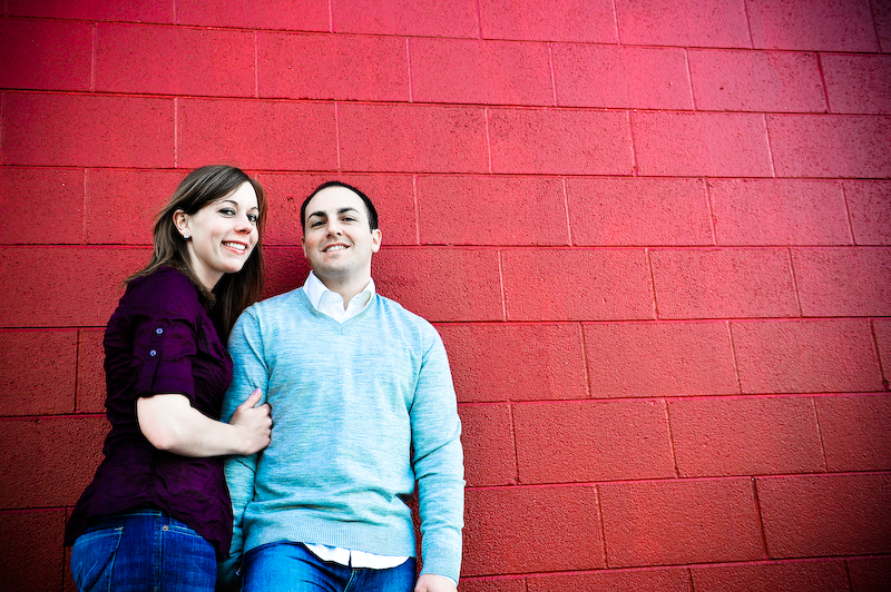 Red Wall Engagement Photography Dave Brown