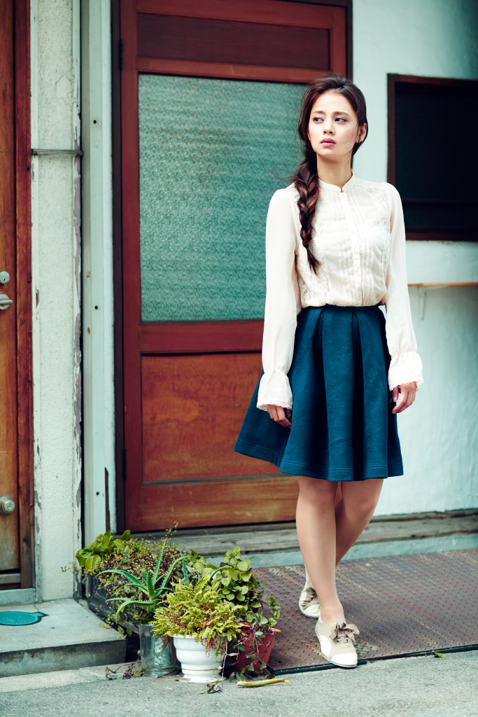 Teal Door and a great city shot in Osaka Japan.  Fashion editorial