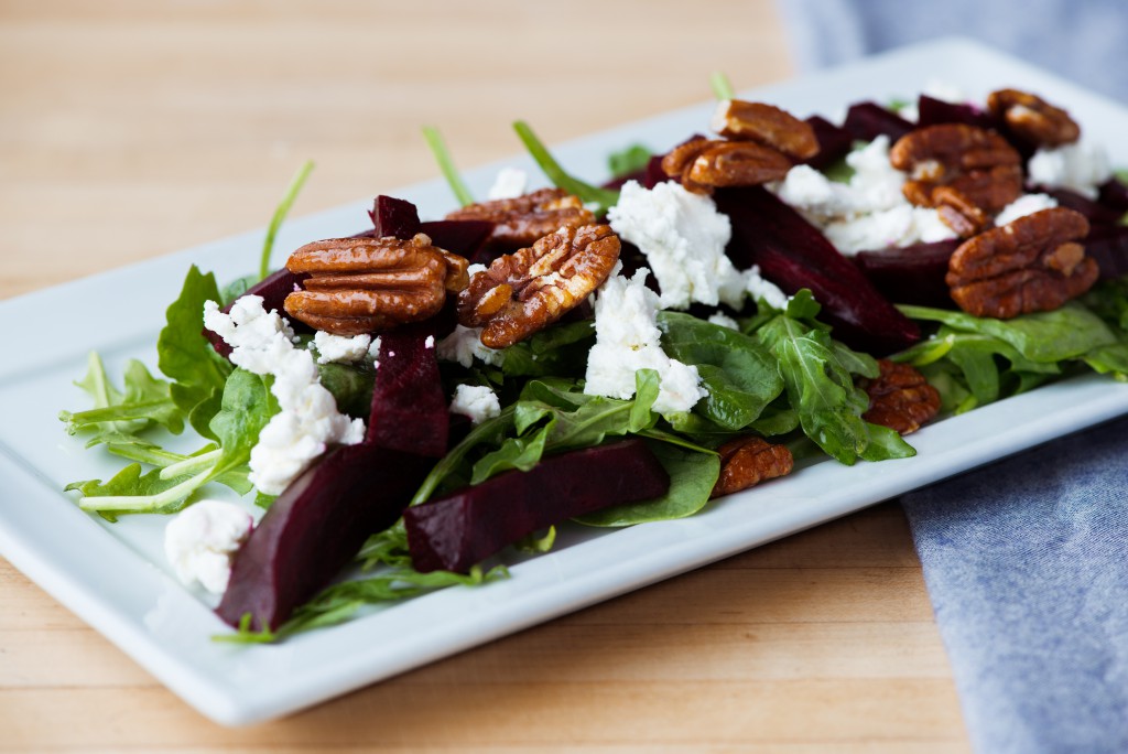 Cheese and Beet Salad with Walnuts